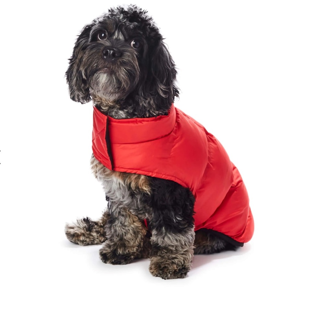 New Hotel Doggy Dog Puffer Vest Red.